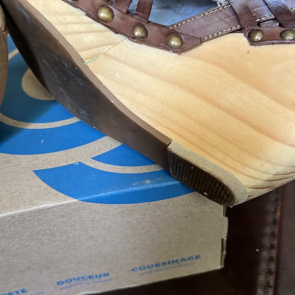 Bed Stu Cobbler Series Women’s Hurache Wedge in Brown Sz 7.5 to 8. Sz 38